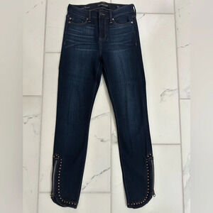 Liverpool The Ankle Skinny Jeans Women's Size 0/25 Dark Blue Wash Denim Zipper